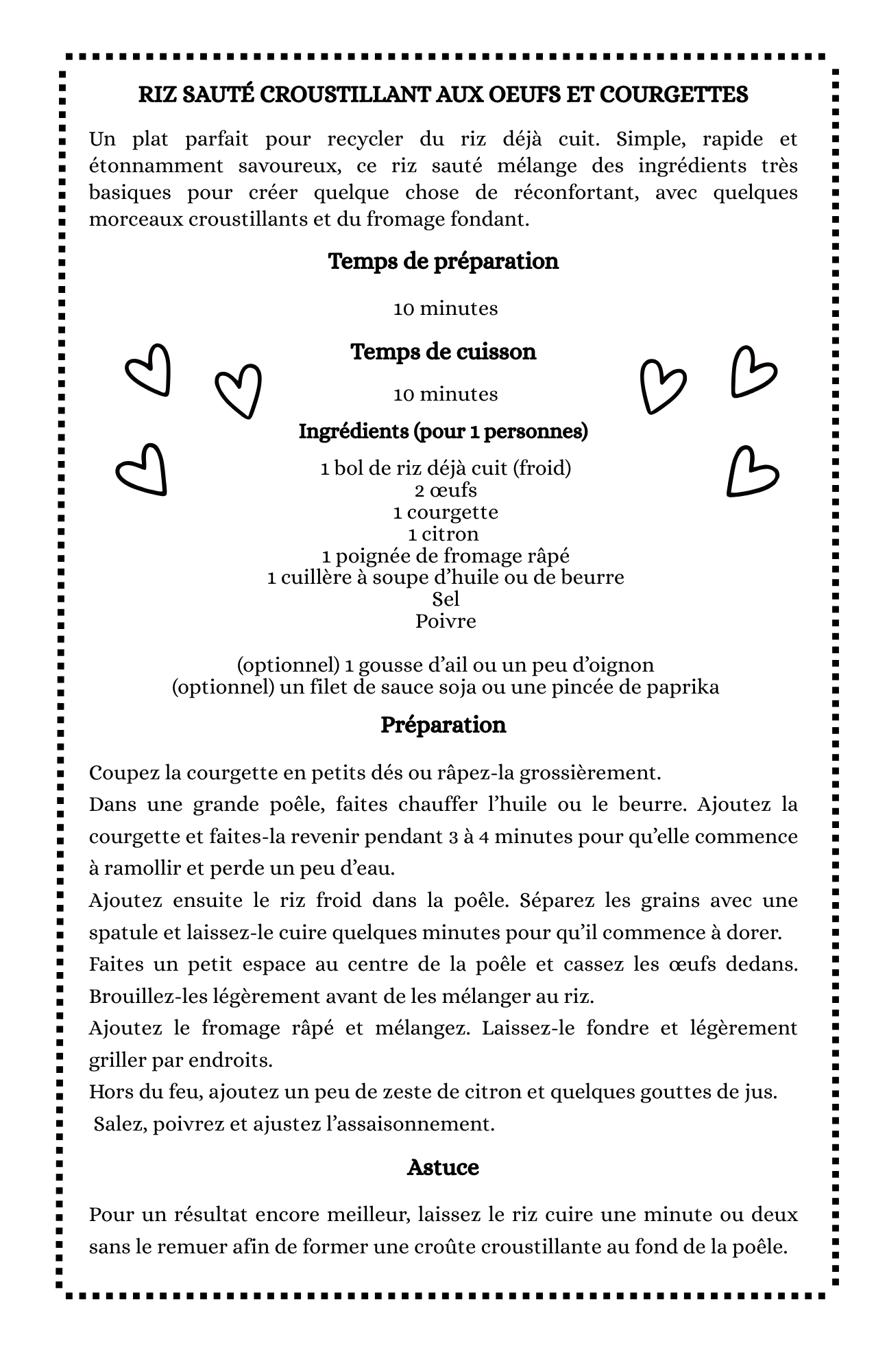 Recette Riz Croustillant